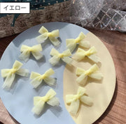 ヘアクリップ 子供用 キッズ 同色10個セット リボン チュール生地 ヘアアクセサリー ヘアピン 髪留め 髪飾り ヘアアレンジ 透け感 おしゃれ かわいい ギフト プレゼント 贈り物 子ども こども  ピンク イエロー ブルー パープル パステルカラー