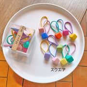ヘアゴム 10個セット キッズ 子ども ベビー 女の子 ヘアアクセサリー 髪留め まとめ髪 髪ゴム ヘアアレンジ ハート スクエア 星 スター 丸 球 カラフル 色違い かわいい キュート ガーリー シンプル 重ね付け お出かけ 通学 プレゼント ピンク 黄 青 緑 橙 紫