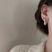ピアス フープピアス レディース アクセサリー 中折れタイプ ハート 楕円 赤 レッド 女性 ゴールドカラー 上品 可愛い おしゃれ