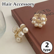 バンスクリップ ヘアクリップ レディース 女性 ヘアアクセサリー ファッション雑貨 フェイクパール 大きめ 小型 ホワイト かわいい キュート フェミニン おしゃれ