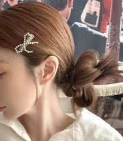 ヘアクリップ 2個セット ヘアピン 韓国 レディース リボン ビーズ シンプル おしゃれ 可愛い トレンド カチモリ ヘアアクセサリー 韓国っぽ 髪留め 髪飾り リボン