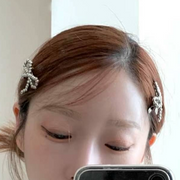 ヘアクリップ 2個セット ヘアピン 韓国 レディース リボン ビーズ シンプル おしゃれ 可愛い トレンド カチモリ ヘアアクセサリー 韓国っぽ 髪留め 髪飾り リボン