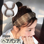 ヘアバンド ターバン ヘッドバンド レディース ヘアアレンジ まとめ髪 ヘアアクセサリー チェック おしゃれ かわいい