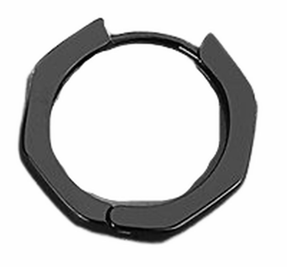 リングピアス 片耳 単品 1個 フープピアス スタッドピアス 332ブラック12mm バリエーション画像