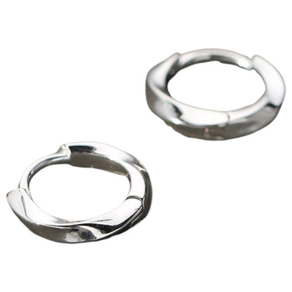 リングピアス 片耳 単品 1個 フープピアス スタッドピアス ウェーブ×シルバー12mm バリエーション画像