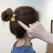 ヘアゴム ヘアアクセサリー 髪飾り レディース 女性 アクセサリー ビーズ ボール 丸 ストーン タグ ファッション小物 まとめ髪 ヘアアレンジ カジュアル かわいい キュート おしゃれ お出かけ 通勤 ギフト プレゼント 黄 ピンク 青 黒