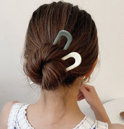 かんざし 簪 ヘアピン ヘアコーム レディース ヘアアクセサリー 髪飾り U字型 無地 シンプル ヒョウ柄 ヘアアレンジ まとめ髪 挿すだけ 簡単 シンプル 夜会巻き ロングヘア セミロング 女性 婦人 誕生日 母の日 プレゼント 贈り物