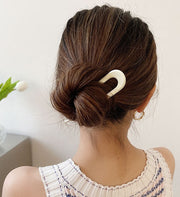 かんざし 簪 ヘアピン ヘアコーム レディース ヘアアクセサリー 髪飾り U字型 無地 シンプル ヒョウ柄 ヘアアレンジ まとめ髪 挿すだけ 簡単 シンプル 夜会巻き ロングヘア セミロング 女性 婦人 誕生日 母の日 プレゼント 贈り物