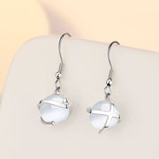 フックピアス レディース アクセサリー シルバーカラー カラーストーン風 ファッション小物 玉 ボール 半透明 揺れる 上品 きれいめ おしゃれ ギフト プレゼント
