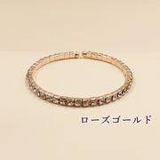 バングル ブレスレット アクセサリー レディース 婦人 ラインストーン シンプル シルバーカラー ゴールドカラー キラキラ 上品 大人 可愛い プレゼント ギフト 贈り物