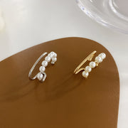 イヤーカフ レディース アクセサリー イヤーカフス 片耳用 ウェアリング パール調 2連風 おしゃれ シンプル 上品 かわいい 華やか ギフト 贈り物 プレゼント 女性用 婦人用 ゴールドカラー シルバーカラー