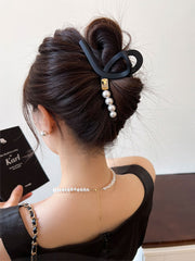 バンスクリップ ヘアクリップ 単品 1個 レディース 女性 婦人 フェイクパール ヘアアクセサリー 髪飾り 髪留め ヘアアレンジ まとめ髪 単色 シンプル 大人かわいい 上品 おしゃれ 普段使い