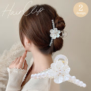 ヘアクリップ バンスクリップ ヘアアクセサリー レディース フラワー 花 フェイクパール 髪飾り 髪留め まとめ髪 ヘアアレンジ 大人上品 きれいめ アクリル おしゃれ 可愛い オフィス 通勤 エレガント フェミニン 簡単 女性用 婦人用 ワニクリップ クロウクリップ ファッション小物