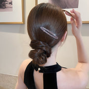 ヘアピン パッチン留め 同色4個セット レディース ヘアアクセサリー 女性用 ラインストーン キラキラ 髪飾り 髪留め ヘアアレンジ まとめ髪 おしゃれ かわいい カジュアル デイリー 普段使い