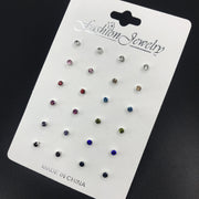 ピアス スタッドピアス 12ペア 24個セット レディース 女性 アクセサリー 小ぶり 小さめ ラインストーン お洒落 可愛い シンプル プレゼント ギフト ファッション小物