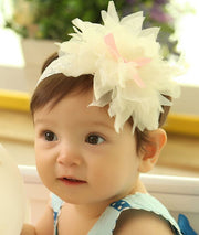 ヘアバンド ヘアアクセサリー ベビー 赤ちゃん 新生児 幼児 フラワー お花 レース リボン オーガンジー おしゃれ かわいい ターバン ヘッドバンド 記念撮影 ニューボーンフォト 結婚式 誕生日 プレゼント ギフト ひらひら ピンク ホワイト ブルー オレンジ 白 青