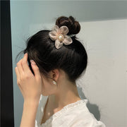 ヘアゴム スプリングゴム 髪ゴム レディース 女性 お花 フラワー フェイクパール ラメ チュール 上品 ヘアアクセサリー ファッション雑貨 髪留め ヘアアレンジ まとめ髪 かわいい 華やか 髪飾り 跡が付きにくい ピンク ブラック 黒 ベージュ キッズ 女の子 大人可愛い エレガント 存在感
