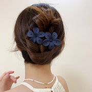 ヘアクリップ くちばしクリップ レディース ヘアアクセサリー 髪飾り 髪留め 大きめ 花 フラワー ラインストーン ダブルピン