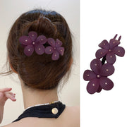 ヘアクリップ くちばしクリップ レディース ヘアアクセサリー 髪飾り 髪留め 大きめ 花 フラワー ラインストーン ダブルピン