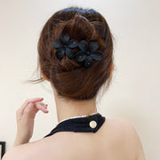 ヘアクリップ くちばしクリップ レディース ヘアアクセサリー 髪飾り 髪留め 大きめ 花 フラワー ラインストーン ダブルピン