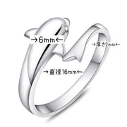 指輪 リング オープンリング アクセサリー レディース 女性 婦人 イルカ かわいい カジュアル おしゃれ シンプル プレゼント ギフト ファッション雑貨