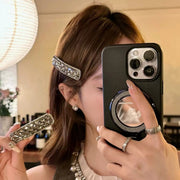 ヘアピン 2個セット パッチン留め レディース ラインストーン ビジュー 細長型 前髪 サイド 髪留め ヘアアレンジ パーティー