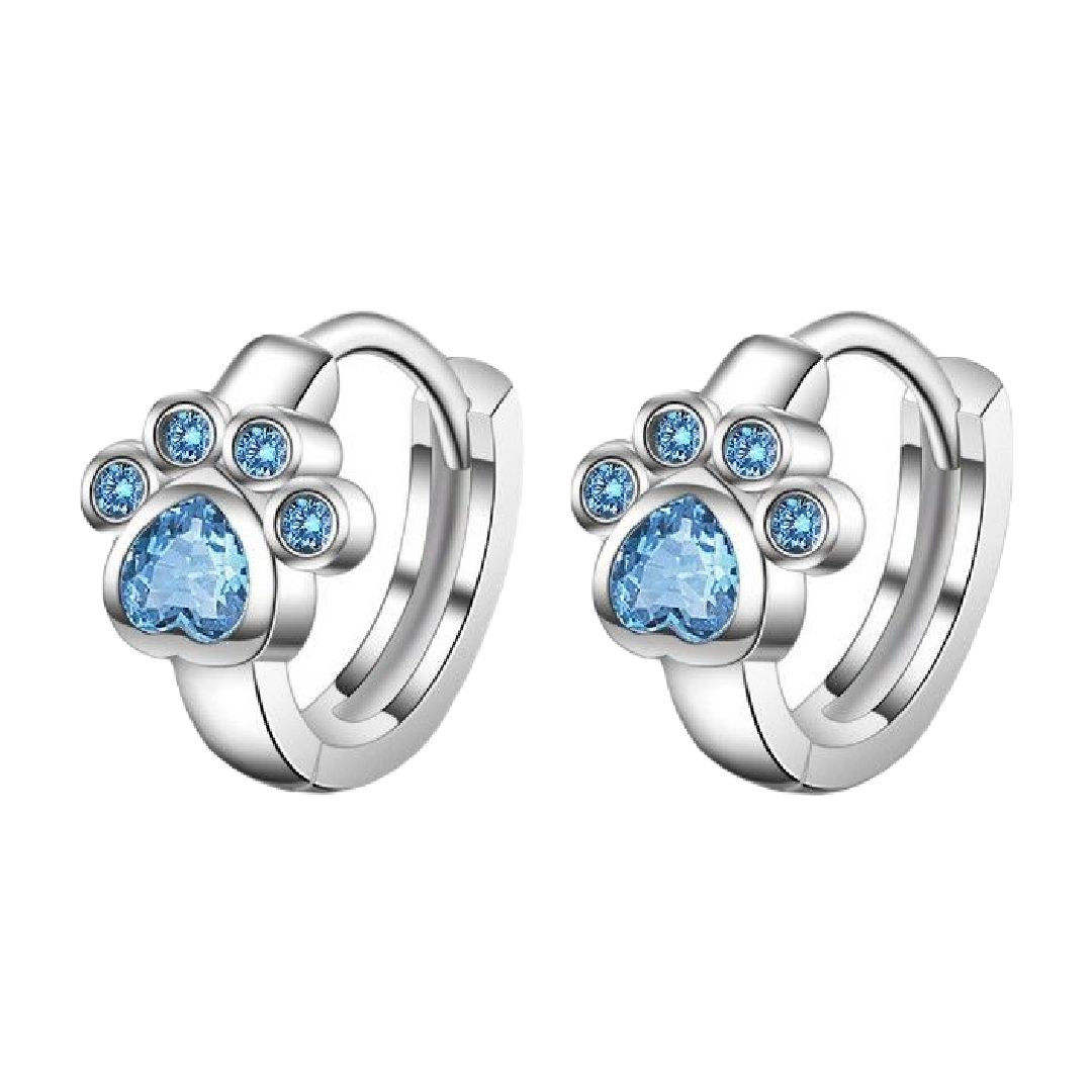 フープピアス レディース アクセサリー リングピアス 耳飾り ラインストーン 肉球 シルバーカラー 女性用 婦人用 可愛い おしゃれ 誕生日 記念日 プレゼント 贈り物 ギフト 服飾小物 外出 お出掛け クリスマス