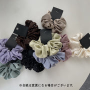 シュシュ ヘアゴム ヘアアクセサリー レディース 女性用 ラインストーン 髪留め 髪飾り まとめ髪 無地 キラキラ カラバリ豊富 定番 デイリー 可愛い おしゃれ シンプル 婦人用 ヘアアレンジ ファッション小物 黒 緑 青 ピンク ブラウン