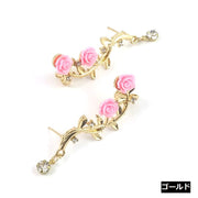 ピアス イヤーカフ レディース 女性 アクセサリー バラ 薔薇 花 フラワー おしゃれ 可愛い シルバーカラー ゴールドカラー