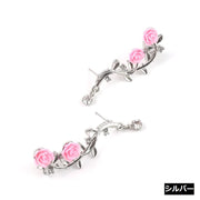 ピアス イヤーカフ レディース 女性 アクセサリー バラ 薔薇 花 フラワー おしゃれ 可愛い シルバーカラー ゴールドカラー