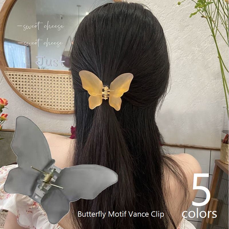 バンスクリップ 蝶モチーフ ヘアクリップ レディース ヘアアクセサリー 髪留め 商品画像