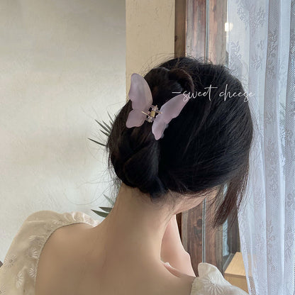 バンスクリップ 蝶モチーフ ヘアクリップ レディース ヘアアクセサリー 髪留め 商品画像4