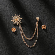 ブローチ スーツブローチ ラペルピン アクセサリー 男性用 メンズ スーツアクセサリー おしゃれ フォーマル 星型 オクタグラム 八角星 キラキラ パーティー 華やか
