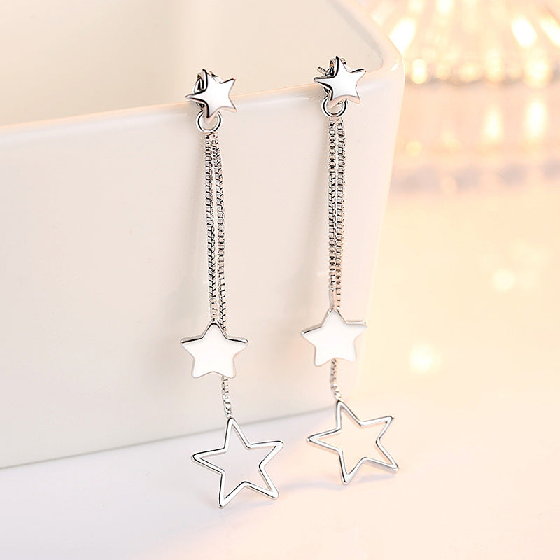ピアス レディース 女性 アクセサリー ファッション雑貨 スタッドピアス ベネチアンチェーン 星 スター シルバーカラー シンプル かわいい キュート エレガント 揺れる スウィング プレゼント ギフト