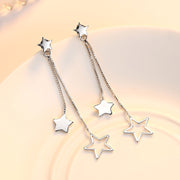 ピアス レディース 女性 アクセサリー ファッション雑貨 スタッドピアス ベネチアンチェーン 星 スター シルバーカラー シンプル かわいい キュート エレガント 揺れる スウィング プレゼント ギフト