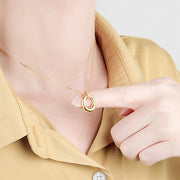 ネックレス ペンダント レディース 女性 アクセサリー ファッション雑貨 小物 アズキチェーン リング型 ラウンド型 ラインストーン シルバーカラー ゴールドカラー シンプル おしゃれ エレガント かわいい キュート フォーマル シック プレゼント ギフト