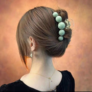 バンスクリップ ヘアクリップ レディース ヘアアクセサリー 髪留め 髪飾り フェイクパール ボール 大きめ しっかり まとめ髪