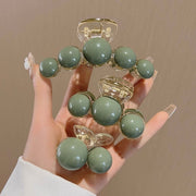 バンスクリップ ヘアクリップ レディース ヘアアクセサリー 髪留め 髪飾り フェイクパール ボール 大きめ しっかり まとめ髪