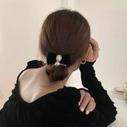 ヘアゴム 髪ゴム ヘアアクセサリー レディース 女性 リボン フェイクパール パール調 シンプル 髪留め まとめ髪 ヘアアレンジ ポニーテール お洒落 大人可愛い きれいめ お出かけ 普段使い デイリー 婦人