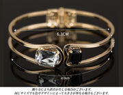 ブレスレット レディース 女性 アクセサリー バングル 幅広 シンプル ビジュー ゴールドカラー おしゃれ 可愛い きれいめ ファッション小物 プレゼント ギフト 婦人用