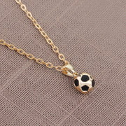 ペンダント サッカーボールチャーム付 チェーンネックレス レディース メンズ アクセサリー シルバーカラー ゴールドカラー ユニーク プレゼント ギフト
