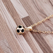 ペンダント サッカーボールチャーム付 チェーンネックレス レディース メンズ アクセサリー シルバーカラー ゴールドカラー ユニーク プレゼント ギフト