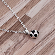 ペンダント サッカーボールチャーム付 チェーンネックレス レディース メンズ アクセサリー シルバーカラー ゴールドカラー ユニーク プレゼント ギフト