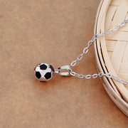 ペンダント サッカーボールチャーム付 チェーンネックレス レディース メンズ アクセサリー シルバーカラー ゴールドカラー ユニーク プレゼント ギフト