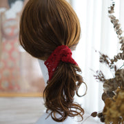 バナナクリップ リボン レース ヘアクリップ レディース 女性用 ヘアアクセサリー 髪留め 総レース リボン まとめ髪 フェミニン かわいい おしゃれ ナチュラル ピンク ブラック 黒 ワイン グレー 巻きつけ 針金 おしゃれ 大人 春 夏 秋