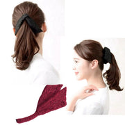 バナナクリップ リボン レース ヘアクリップ レディース 女性用 ヘアアクセサリー 髪留め 総レース リボン まとめ髪 フェミニン かわいい おしゃれ ナチュラル ピンク ブラック 黒 ワイン グレー 巻きつけ 針金 おしゃれ 大人 春 夏 秋