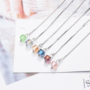 チェーンピアス アメリカンピアス アクセサリー レディース 女性用 キューブ 四角 スクエア ビーズ クリア 揺れる ゆらゆら おしゃれ かわいい プレゼント ギフト 誕生日 記念日 ファッション小物