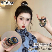 ヘアゴム スプリングゴム 同色5個セット レディース 女性 婦人 伸縮性 髪ゴム ヘアアクセサリー 髪留め まとめ髪 ヘアアレンジ 普段使い シンプル お洒落 ファッション小物