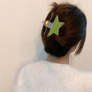 ヘアクリップ バンスクリップ 星型 スター レディース 女性用 ヘアアクセサリー 髪飾り 髪留め まとめ髪 キラキラ ラメ スパンコール風 グリッター おしゃれ かわいい ヘアアレンジ カジュアル デイリー 普段使い