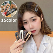 パッチン留め スリーピン ヘアピン レディース ヘアアクセサリー レザー調 長方形 四角 スクエア 無地 シンプル カジュアル まとめ髪 ヘアアレンジ デイリー 普段使い お出かけ 通勤 通学 OL オフィス 小物 雑貨 おしゃれ かわいい 女性 ブラック ブラウン オフホワイト ベージュ ネイビー グレー キャラメル カーキ